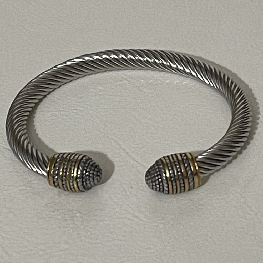 New Twisted Cable Cuff Vintage Stackable Bangle Bracelet - Picture 2 of 5